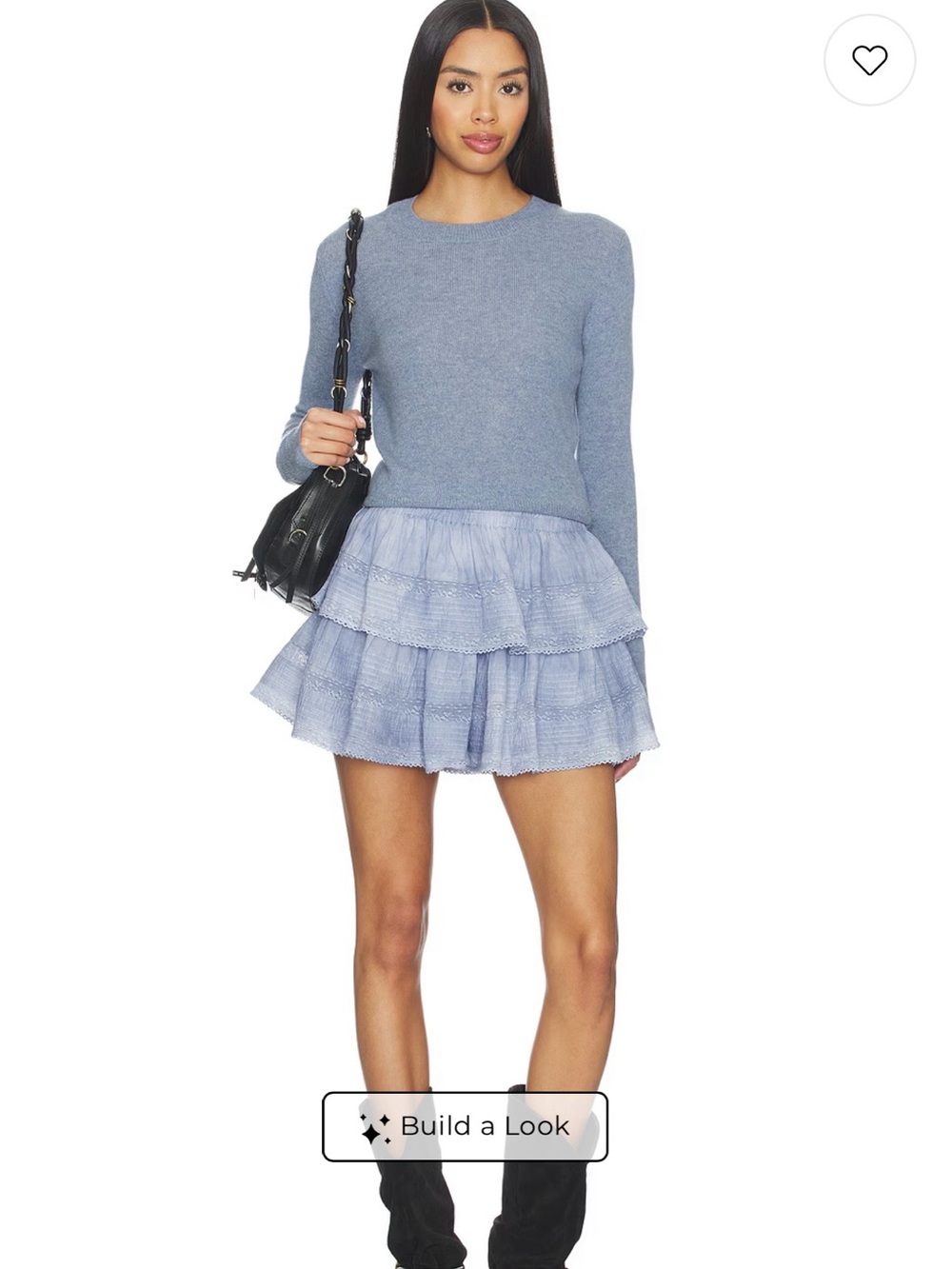 LoveShackFancy Mini Ruffle Skirt in Indigo Ice